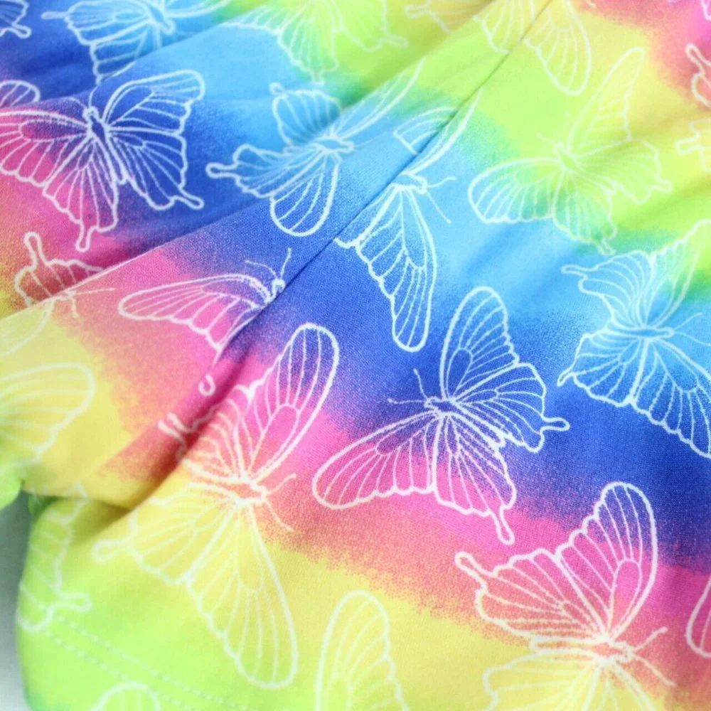 RMLA Girls Shorts and Sunglasses Set Size 6x Knit Rainbow Stripes Butterflies - Picture 6 of 7